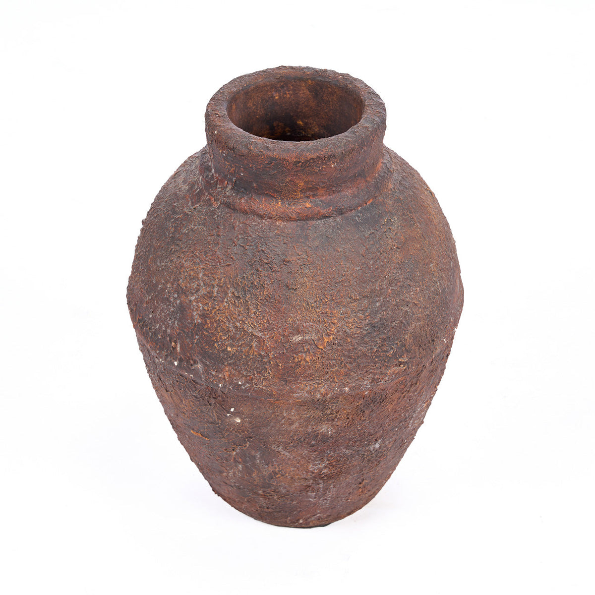 Terracotta vaas met rotan details Afbeelding
