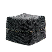 Bazar Bizar Panier En Bambou Beaded Noir 20 x 20 x 15 cm
