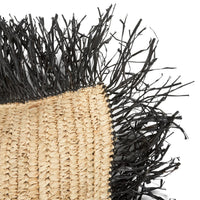 Bazar Bizar Housse de coussin En Raphia Naturel/Noir 40 x 40 cm