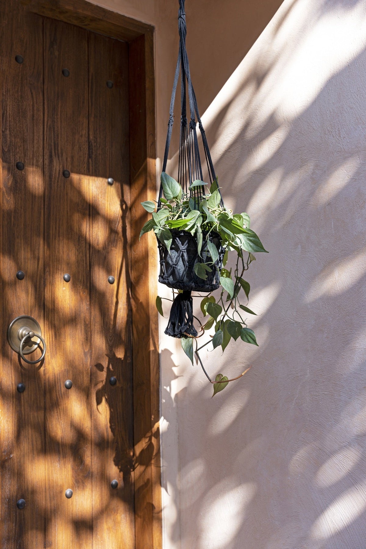 Bazar Bizar Katoenen Plantenhanger Macrame Zwart Ø30 x H110 cm