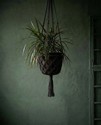 Bazar Bizar Katoenen Plantenhanger Macrame Zwart Ø30 x H110 cm