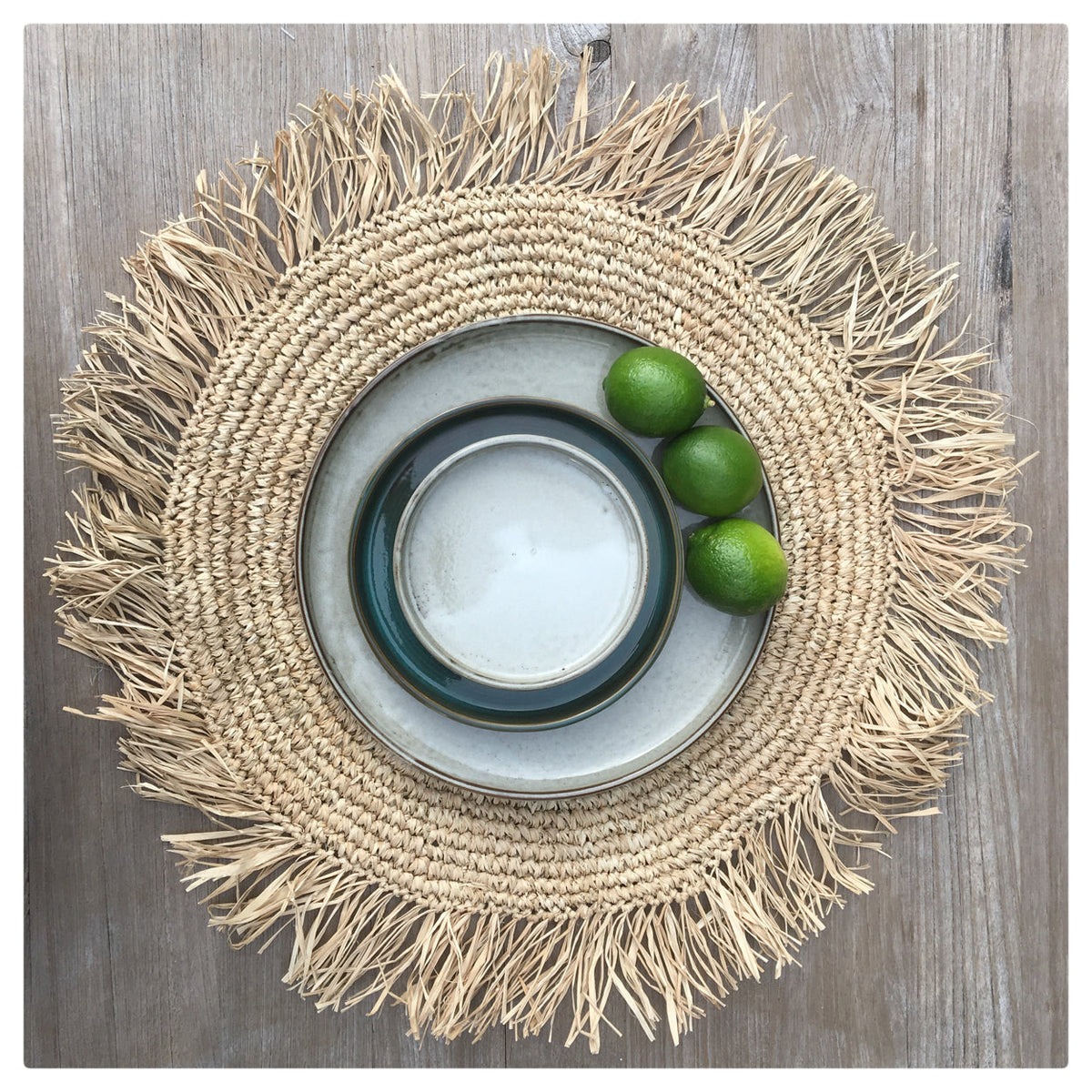 Bazar Bizar Raffia Placemat Fringe Naturel Ø45 cm