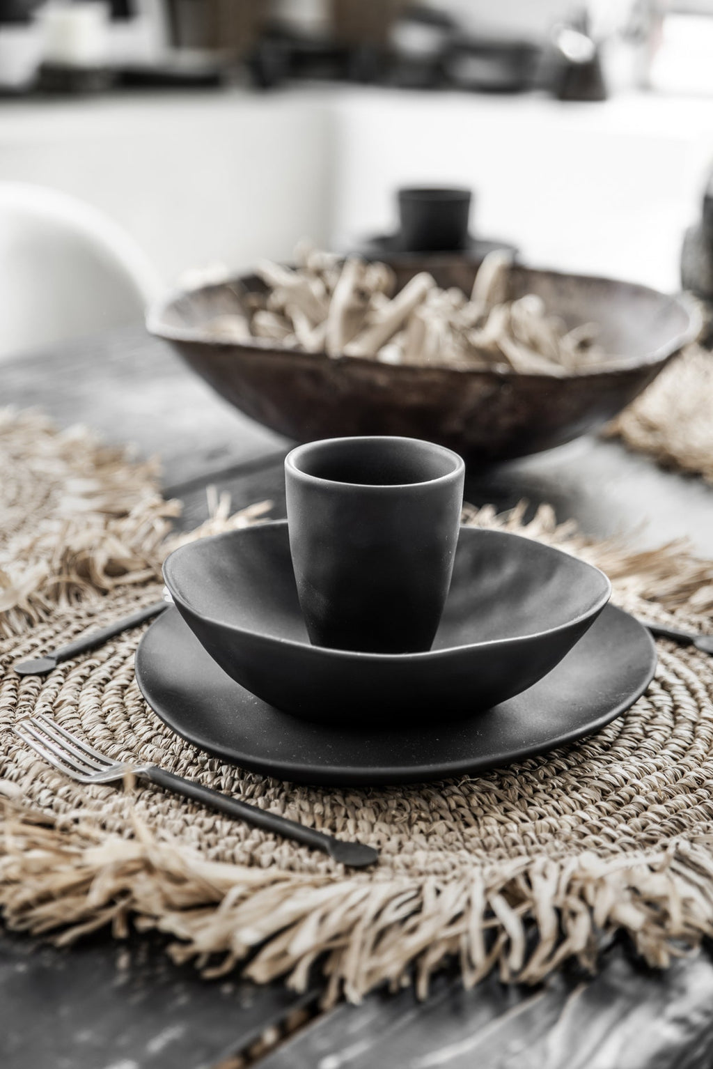 Bazar Bizar Raffia Placemat Fringe Naturel Ø45 cm