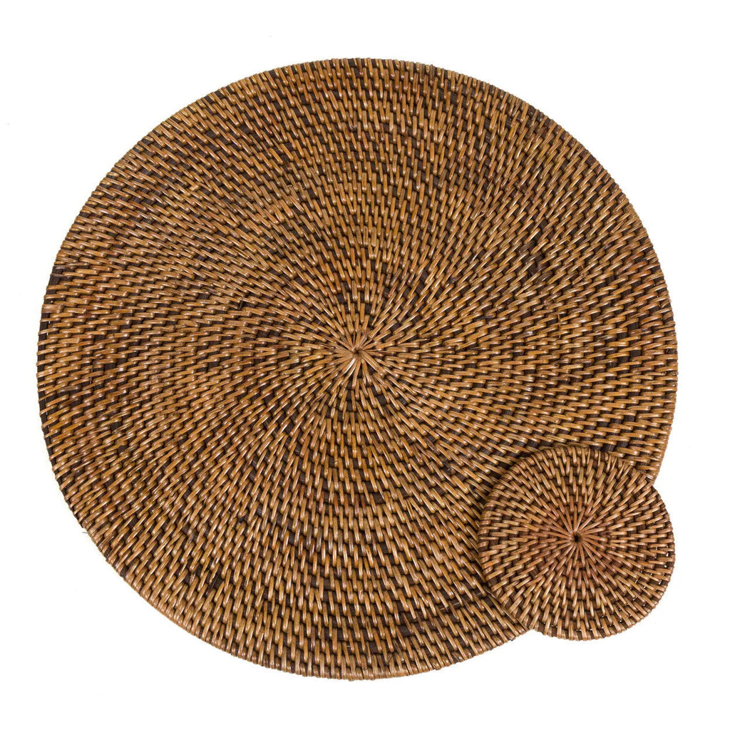 Bazar Bizar Rotan Onderzetter Colonial Naturel/Bruin Ø11 cm