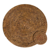 Bazar Bizar Rotan Onderzetter Colonial Naturel/Bruin Ø11 cm