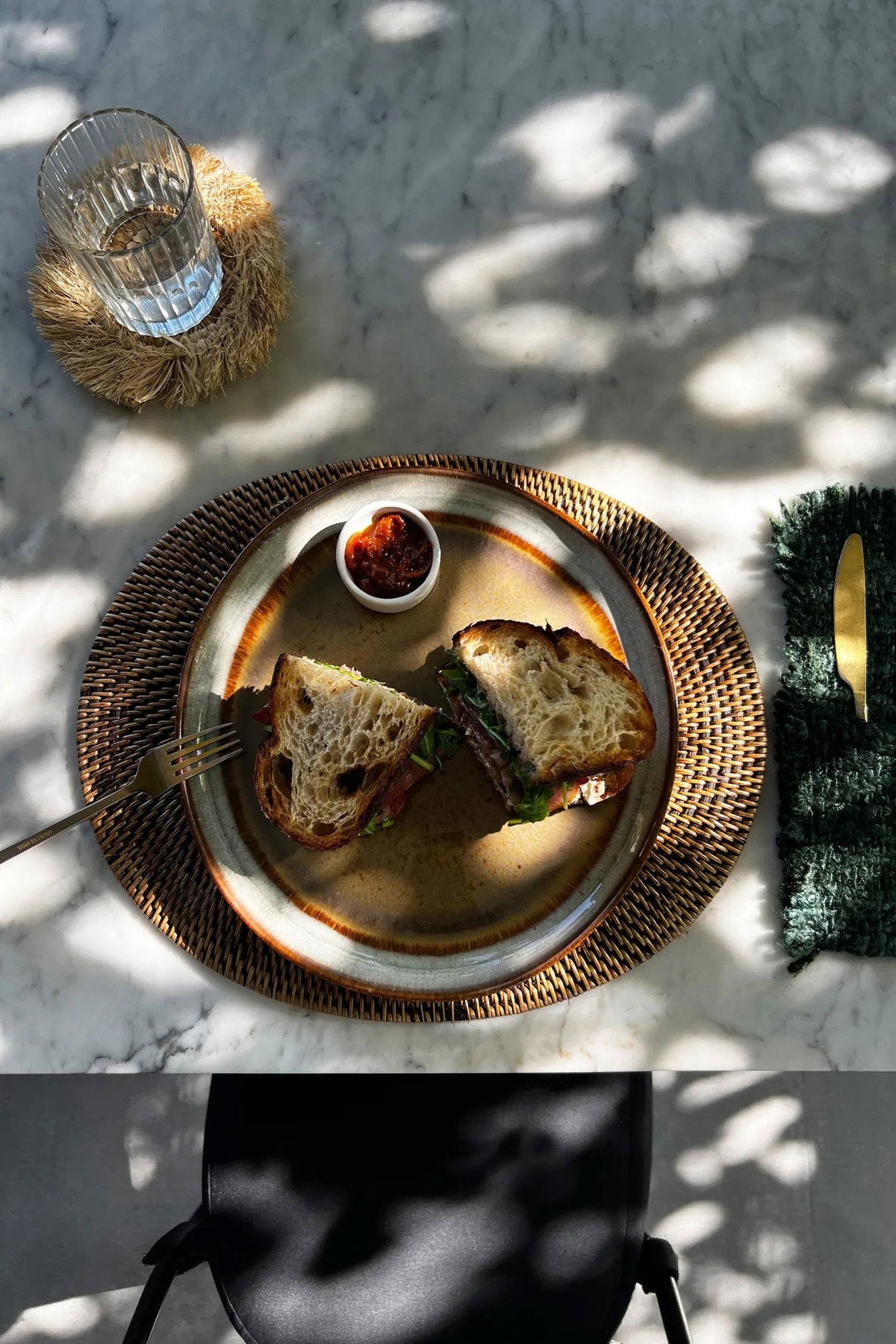 Bazar Bizar Rotan Placemat Colonial Oval Naturel/Bruin 30 x 40 cm