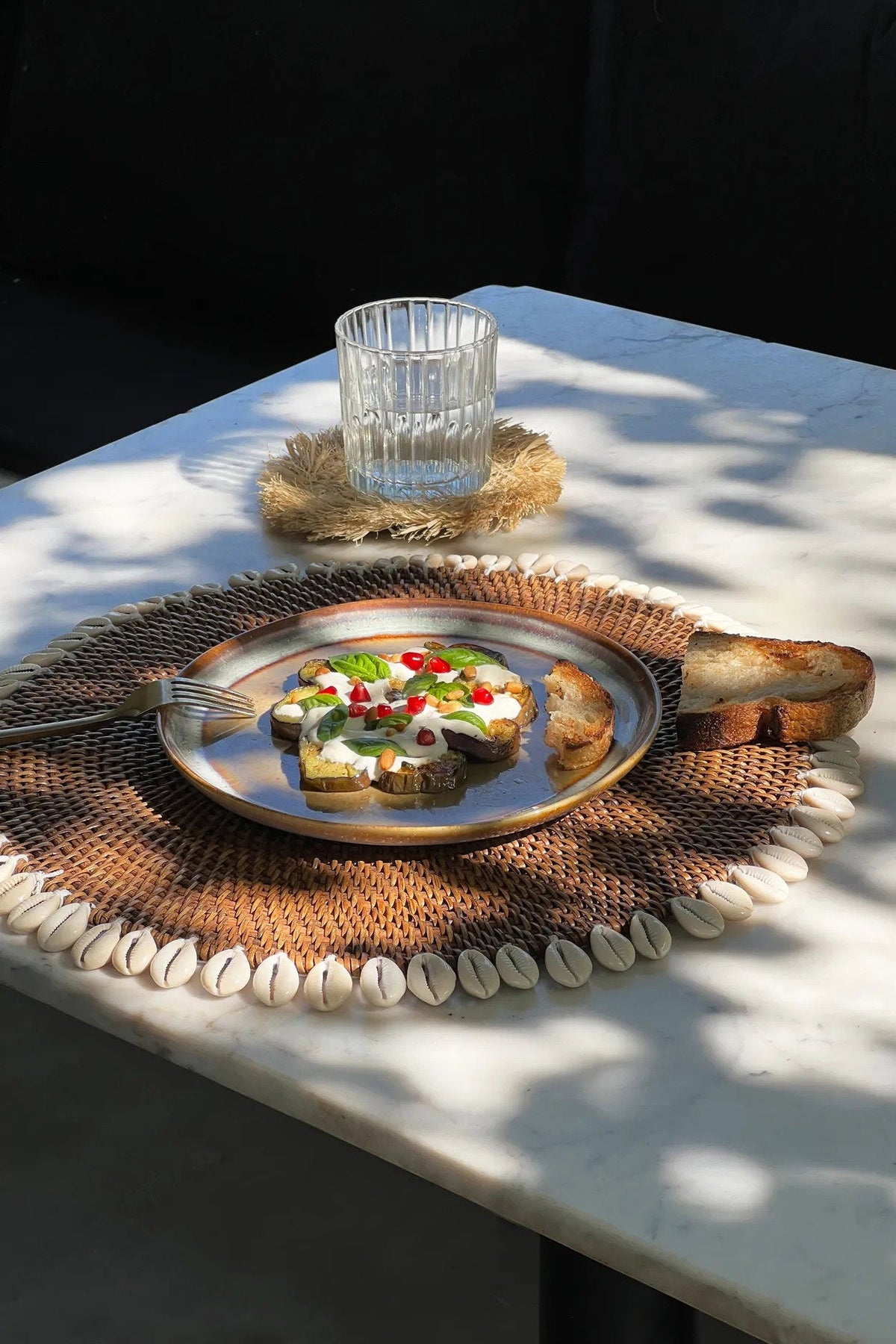Bazar Bizar Rotan Placemat Colonial Shell Naturel/Bruin Ø40 cm