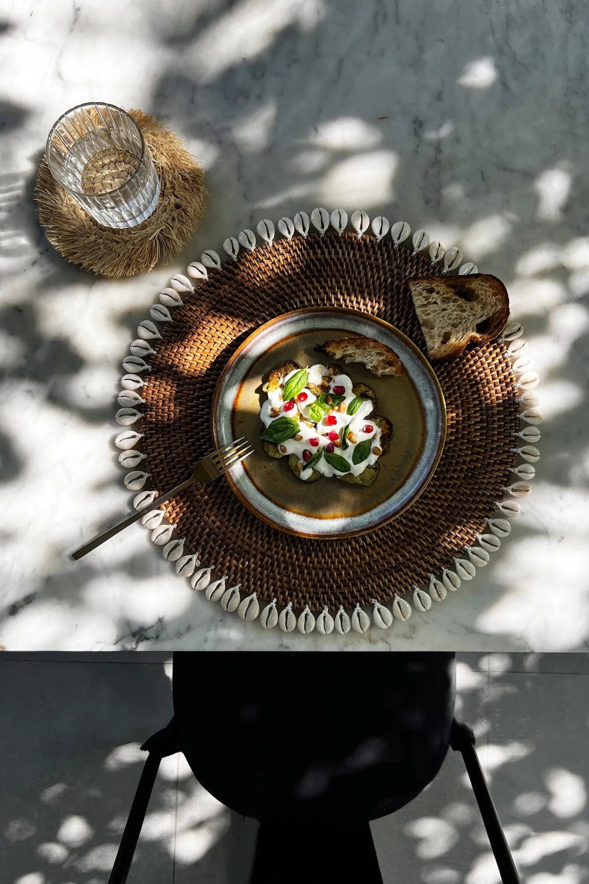 Bazar Bizar Rotan Placemat Colonial Shell Naturel/Bruin Ø40 cm