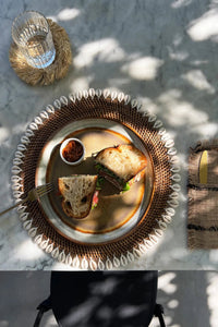 Bazar Bizar Rotan Placemat Colonial Shell Naturel/Bruin Ø40 cm