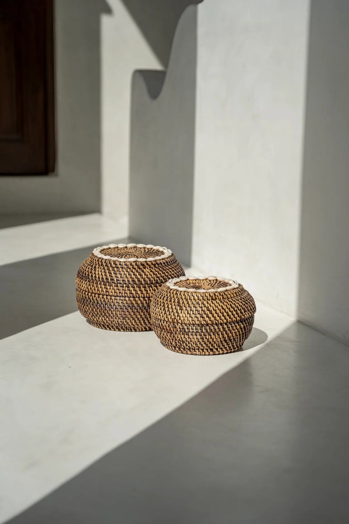 Bazar Bizar Rotan Mand Colonial Peek-a-Boo Naturel/Bruin Ø27 x H18 cm