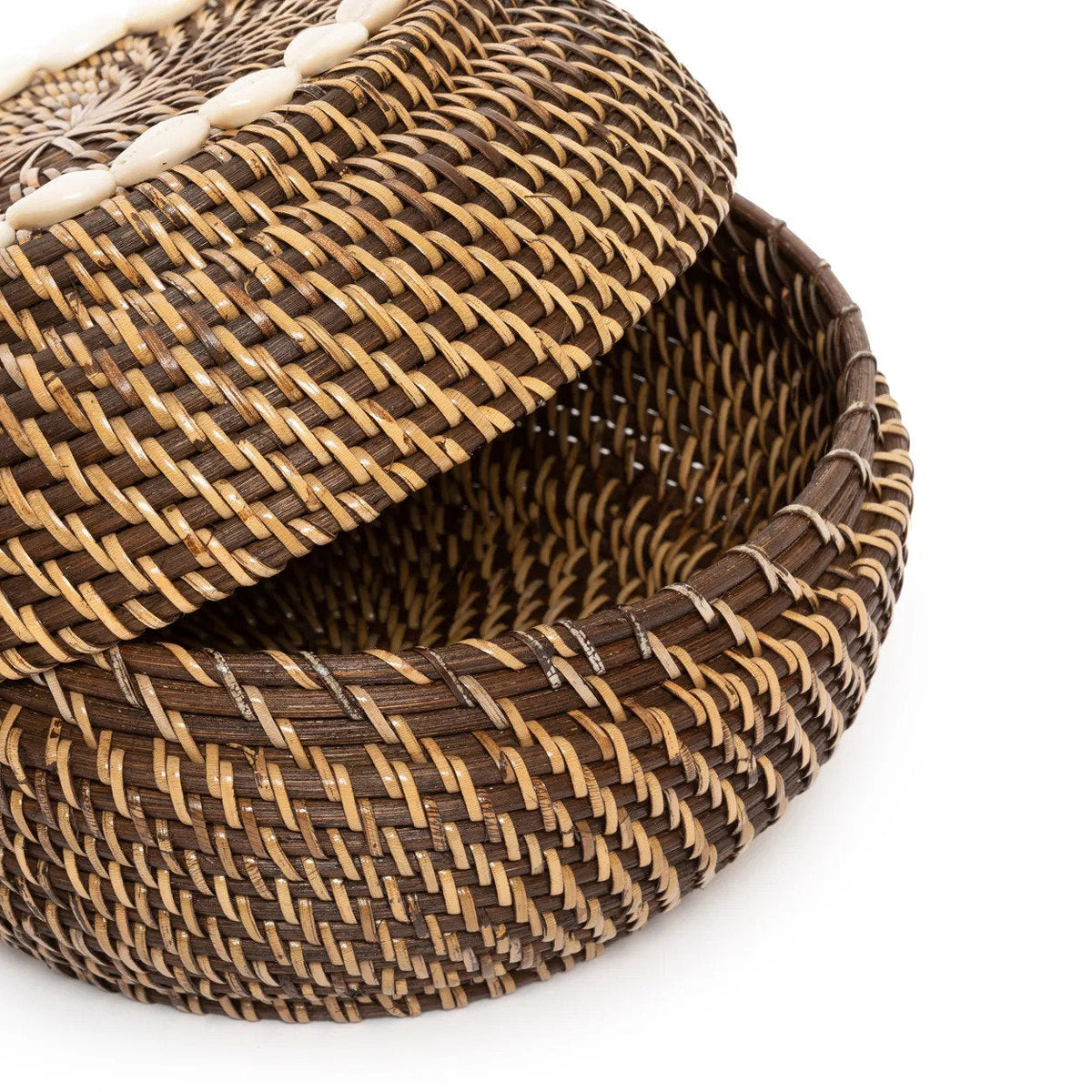 Bazar Bizar Rotan Mand Colonial Peek-a-Boo Naturel/Bruin Ø27 x H18 cm