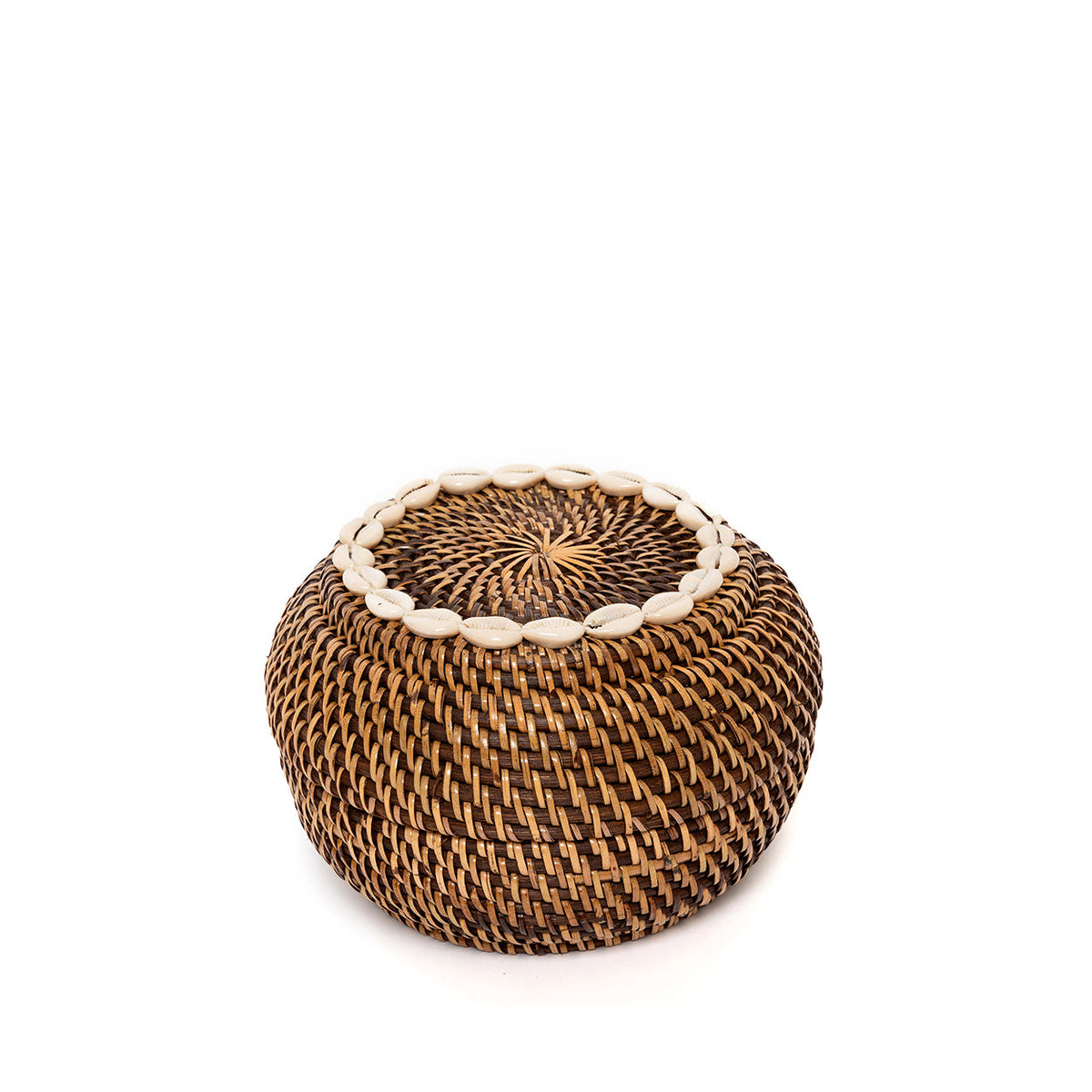 Bazar Bizar Rotan Mand Colonial Peek-a-Boo Naturel/Bruin Ø23 x H15 cm