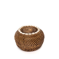 Bazar Bizar Rotan Mand Colonial Peek-a-Boo Naturel/Bruin Ø23 x H15 cm