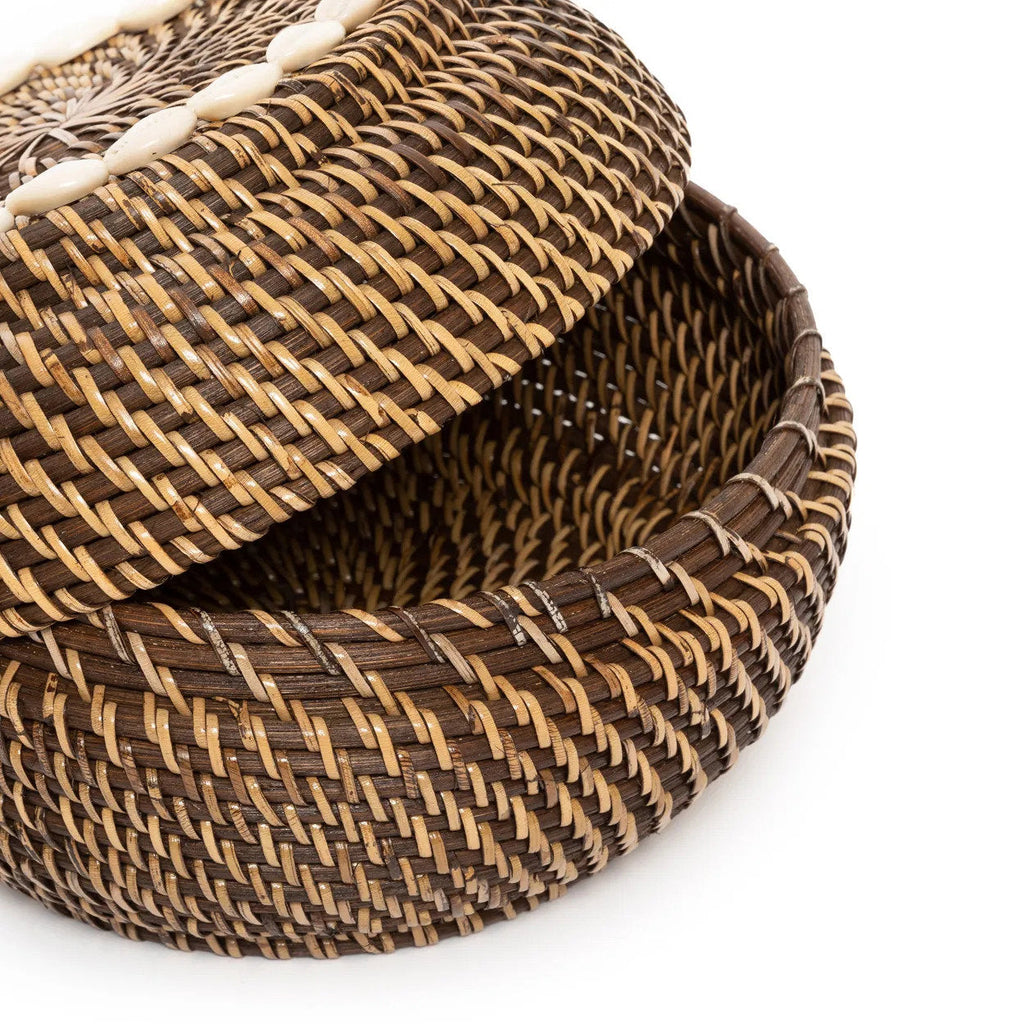 Bazar Bizar Rotan Mand Colonial Peek-a-Boo Naturel/Bruin Ø23 x H15 cm