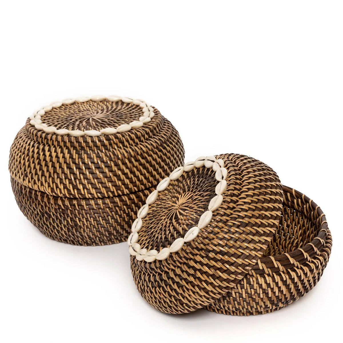Bazar Bizar Rotan Mand Colonial Peek-a-Boo Naturel/Bruin Ø23 x H15 cm
