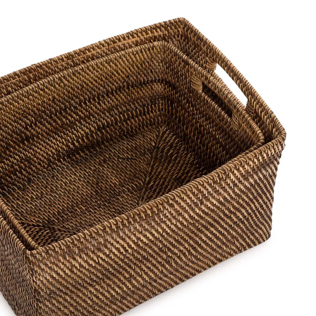 Bazar Bizar Rotan Mand Colonial Naturel/Bruin 36 x 46 x 23 cm