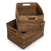 Bazar Bizar Rotan Mand Colonial Naturel/Bruin 36 x 46 x 23 cm