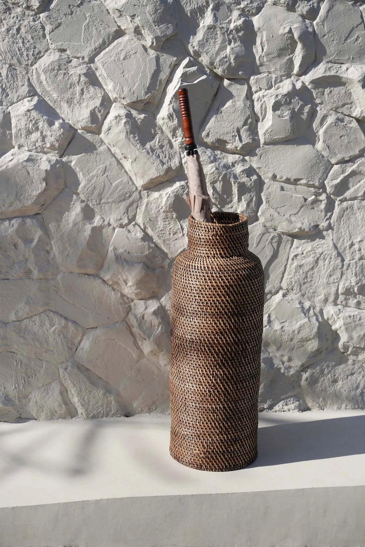 Bazar Bizar Rotan Parapluhouder Colonial Naturel/Bruin Ø24 x H67 cm
