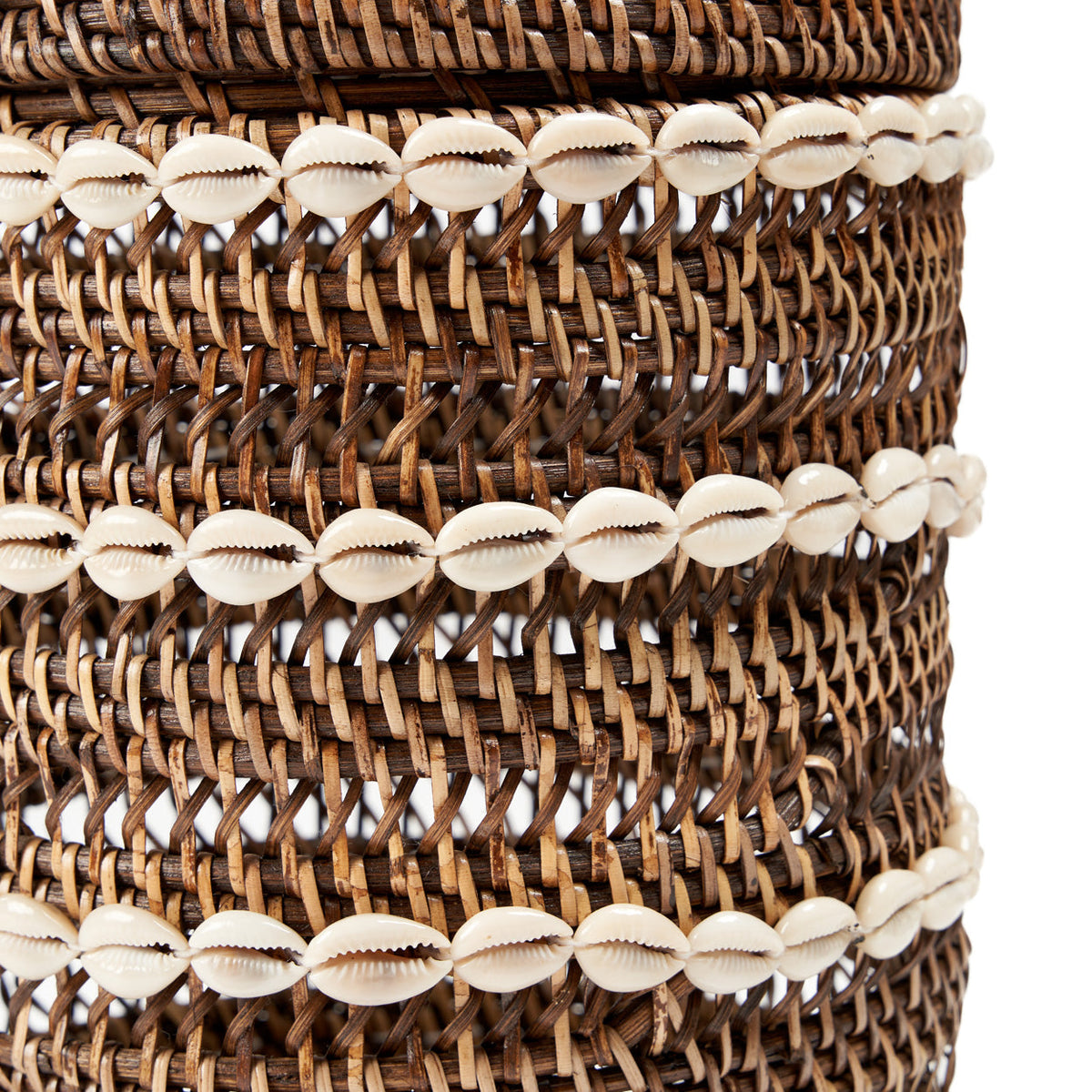Bazar Bizar Rotan Mand Shell Naturel/Bruin Ø21 x H32 cm