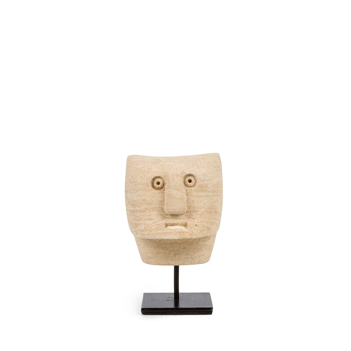 Bazar Bizar Zandstenen Sculptuur Sumba On Stand Naturel 8 x 8 x 13 cm