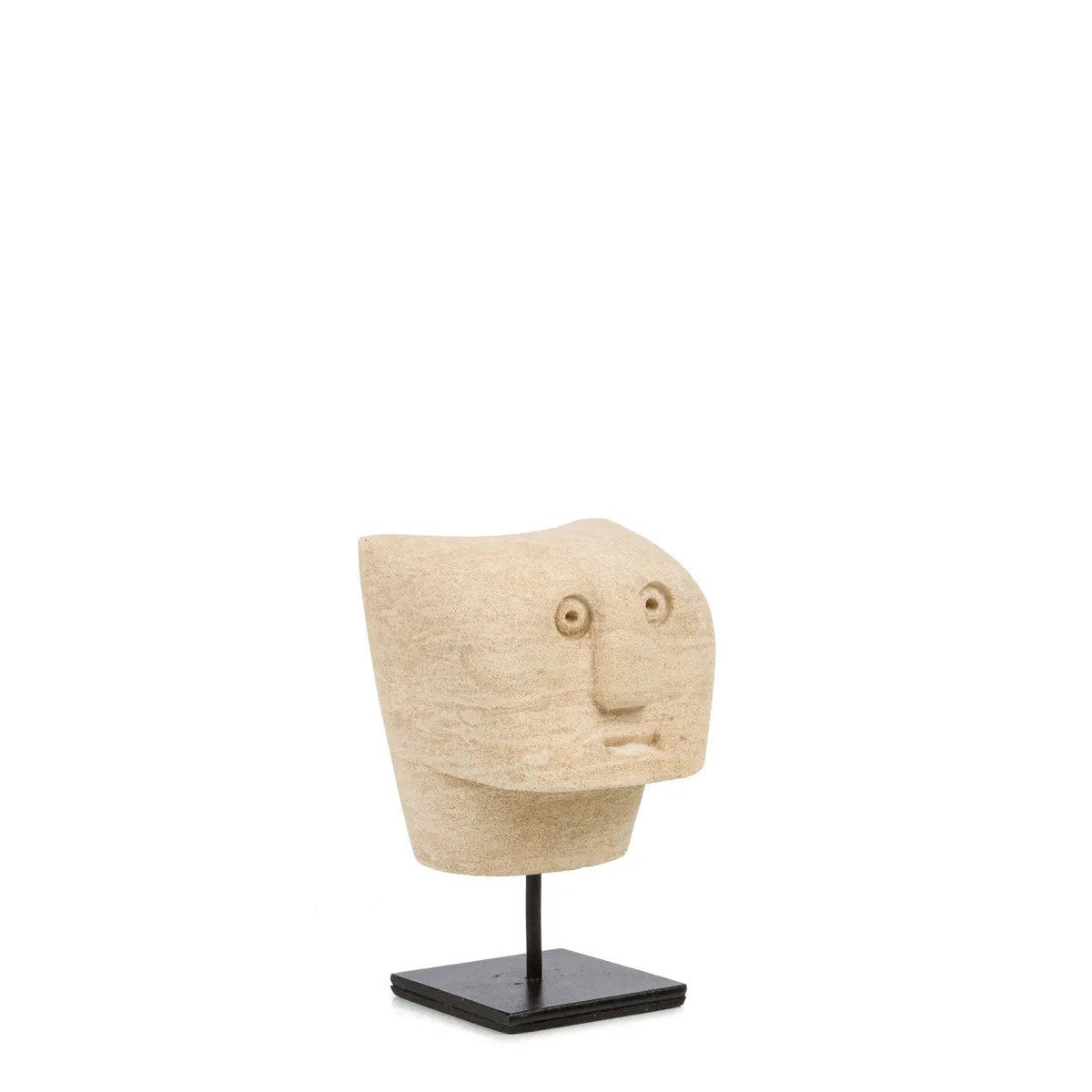 Bazar Bizar Zandstenen Sculptuur Sumba On Stand Naturel 8 x 8 x 13 cm