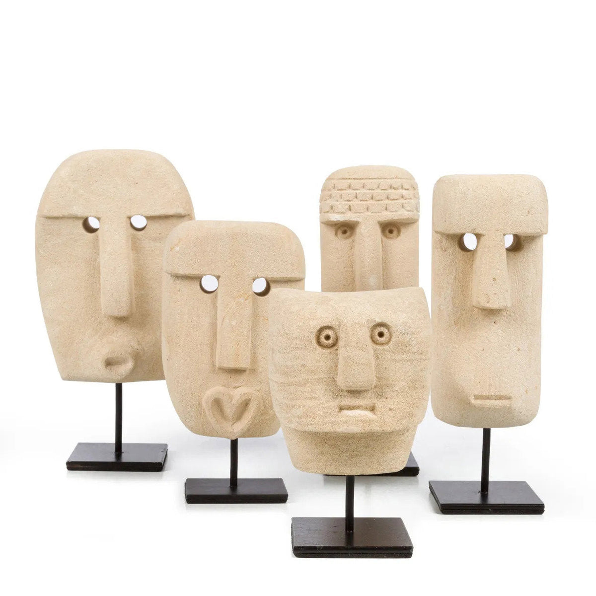 Bazar Bizar Zandstenen Sculptuur Sumba On Stand Naturel 8 x 8 x 13 cm