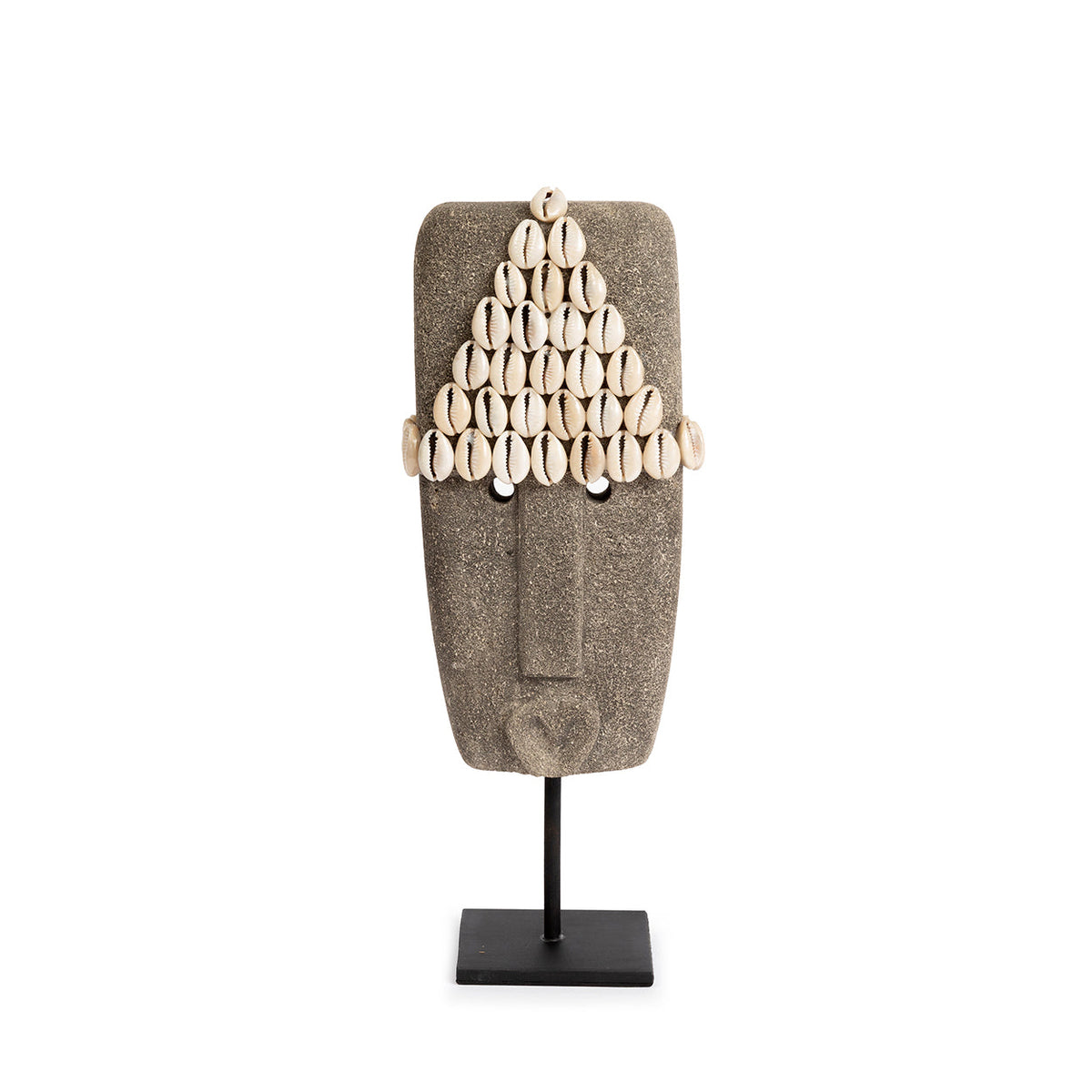 Bazar Bizar Zandstenen Sculptuur Sumba On Stand Grijs 10 x 5 x 32 cm