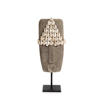 Bazar Bizar Zandstenen Sculptuur Sumba On Stand Grijs 10 x 5 x 32 cm