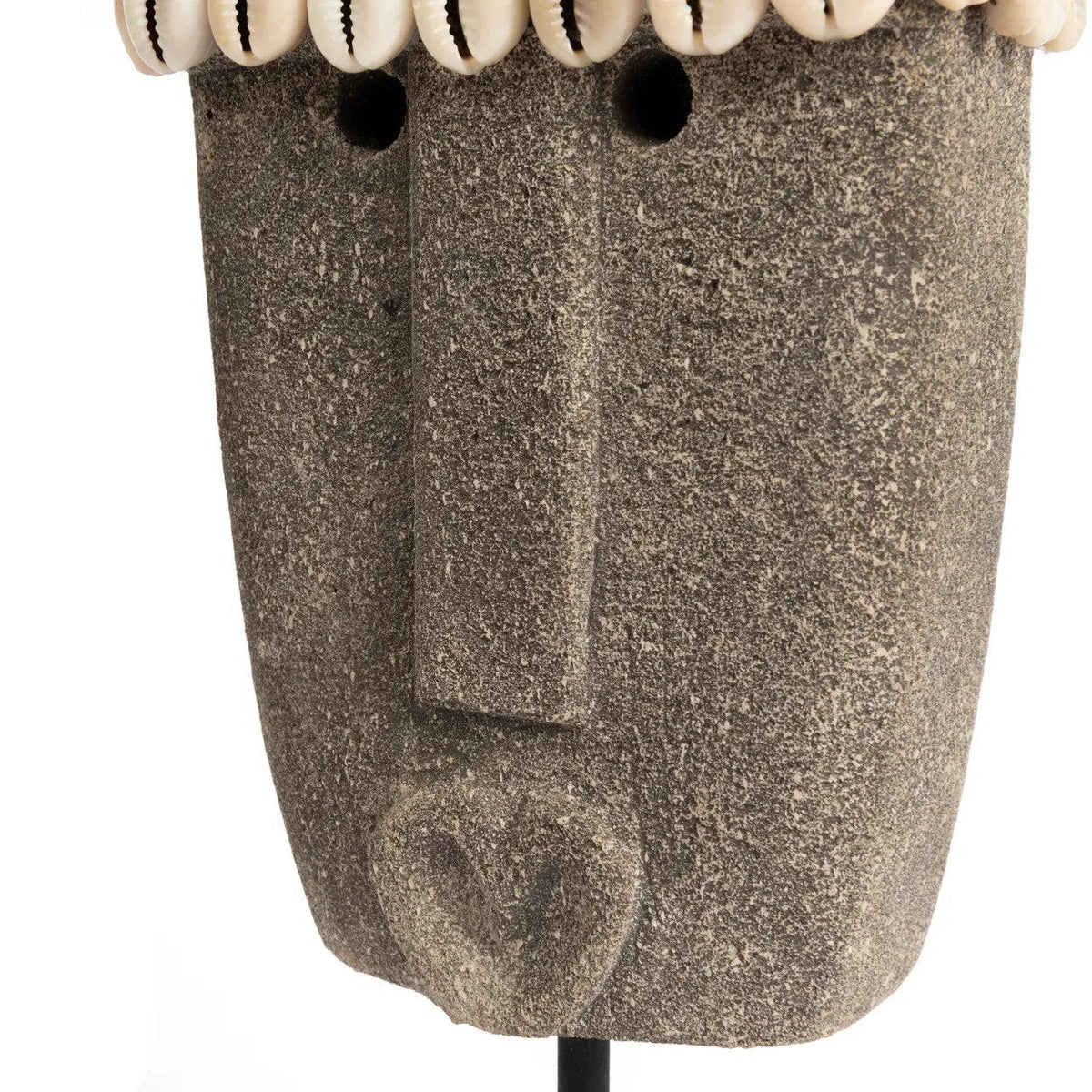 Bazar Bizar Zandstenen Sculptuur Sumba On Stand Grijs 10 x 5 x 32 cm