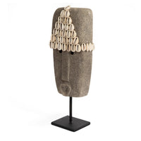 Bazar Bizar Zandstenen Sculptuur Sumba On Stand Grijs 10 x 5 x 32 cm