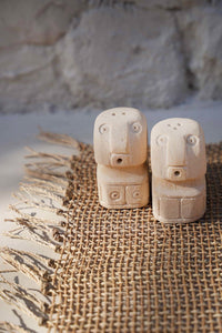 Bazar Bizar Salière et poivrière En Grès Naturelle Sumba Naturel 4 x 5 x 7 cm - Set van 2