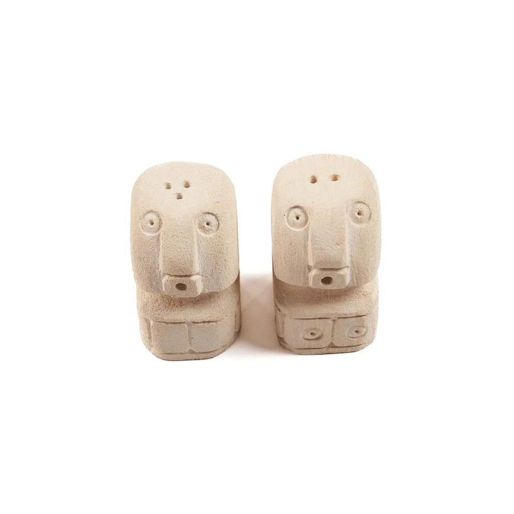 Bazar Bizar Salière et poivrière En Grès Naturelle Sumba Naturel 4 x 5 x 7 cm - Set van 2