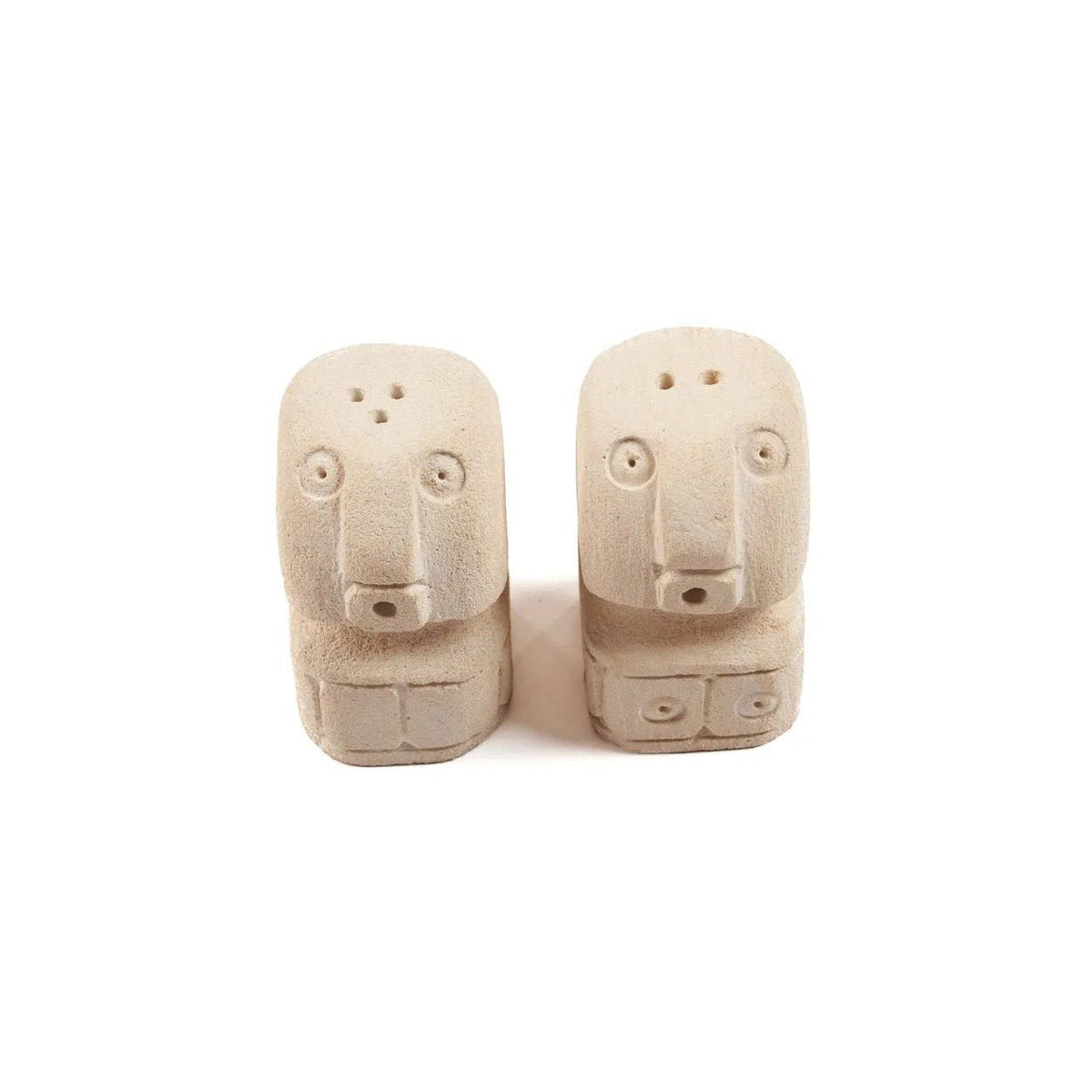 Bazar Bizar Zandstenen Peper- en zoutstel Sumba Naturel 4 x 5 x 7 cm - Set van 2