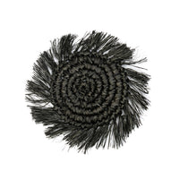 Bazar Bizar Raffia Onderzetter Fringe Zwart Ø16 cm
