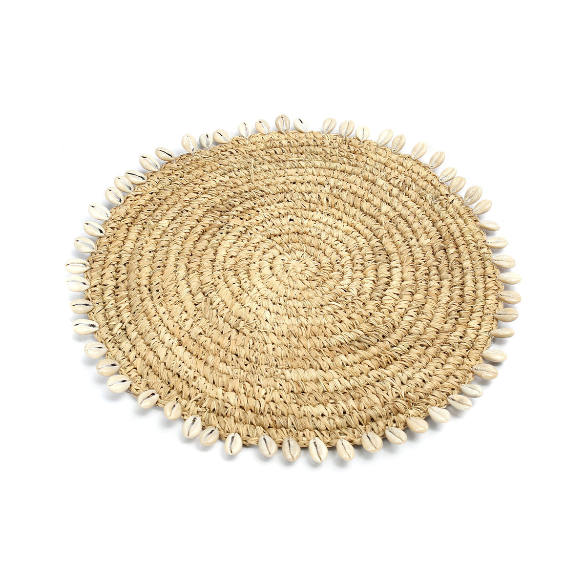 Bazar Bizar Raffia Onderzetter Shell Pan Naturel Ø23 cm