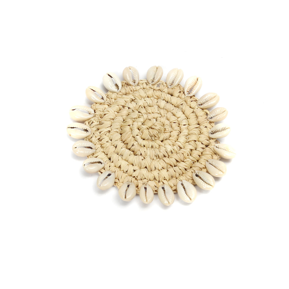 Bazar Bizar Raffia Onderzetter Shell Naturel Ø12 cm