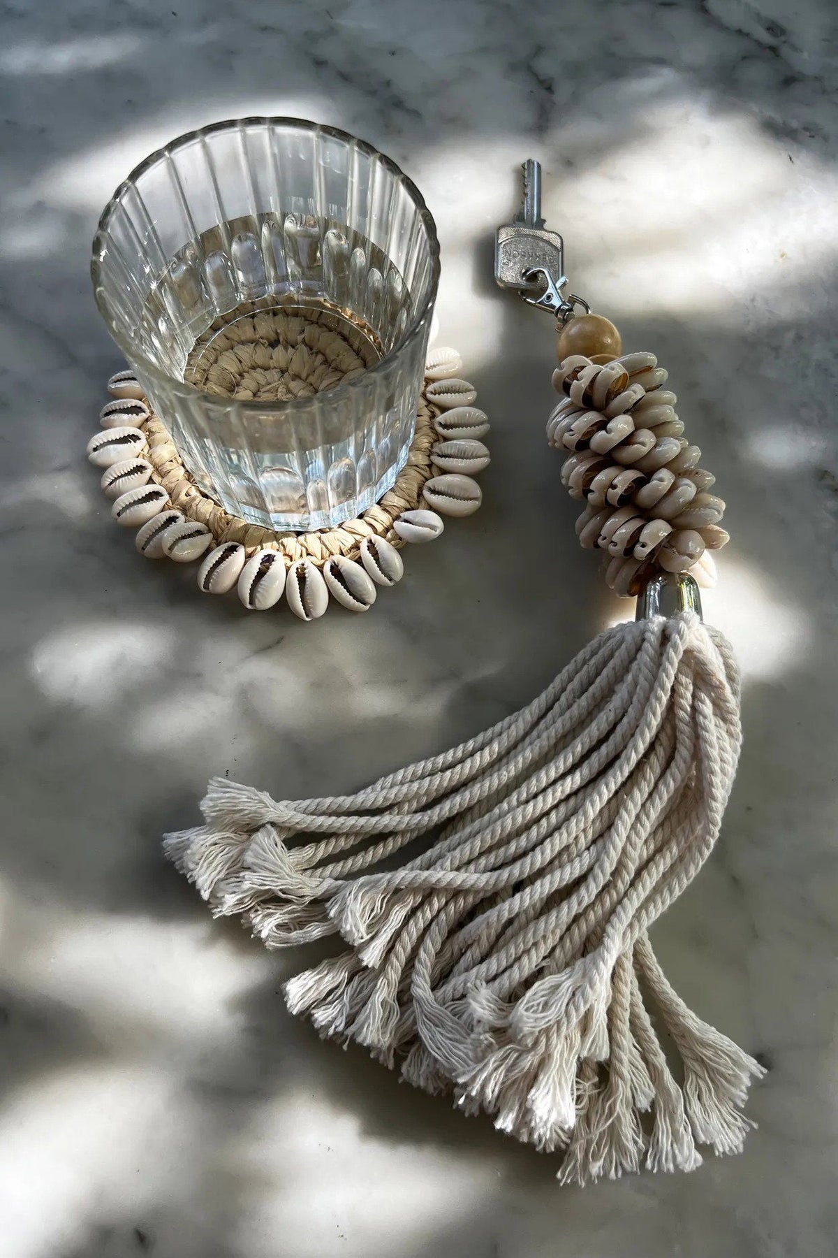 Bazar Bizar Raffia Onderzetter Shell Naturel Ø12 cm