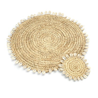Bazar Bizar Raffia Onderzetter Shell Naturel Ø12 cm