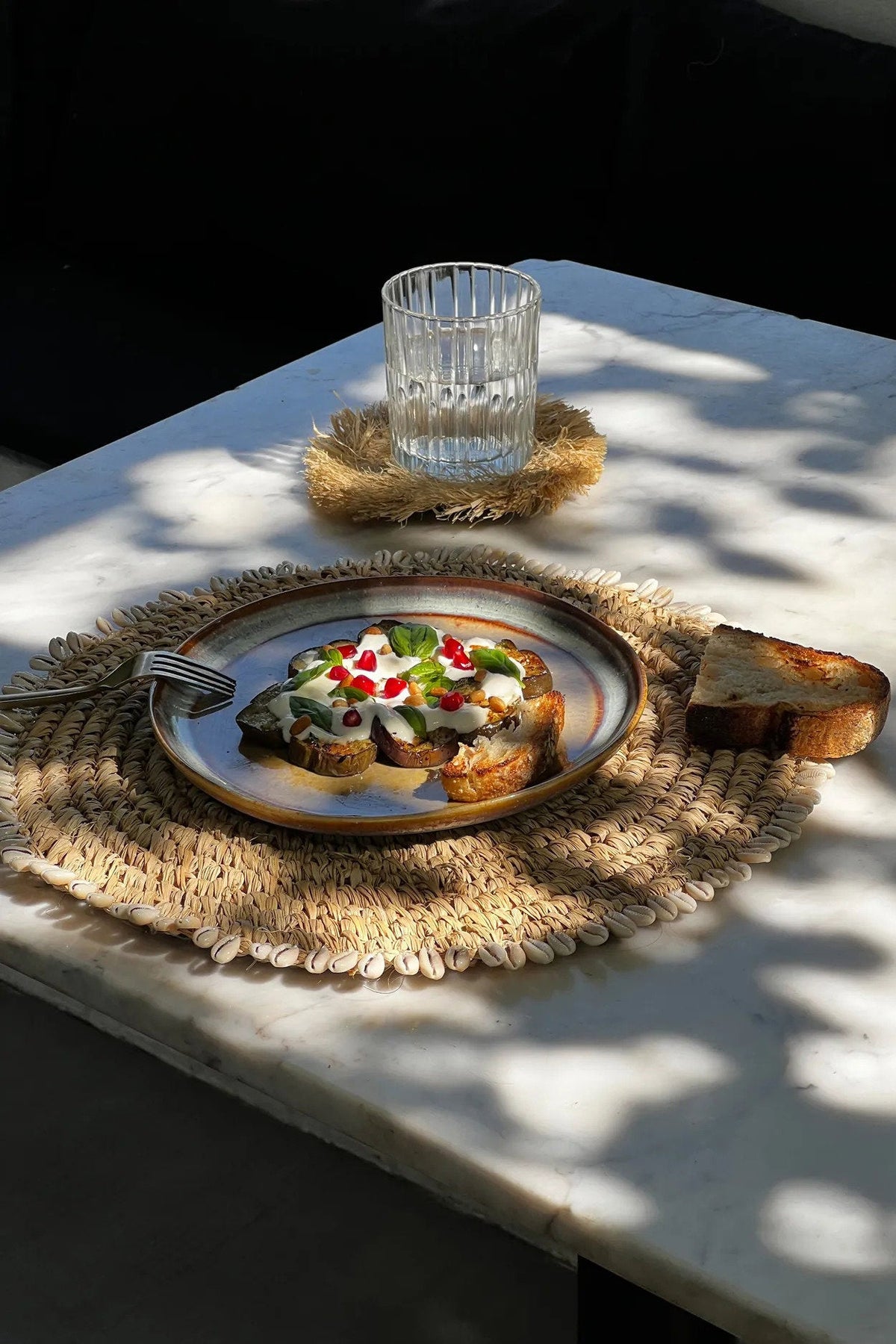 Bazar Bizar Raffia Placemat Shell Pan Naturel Ø38 cm