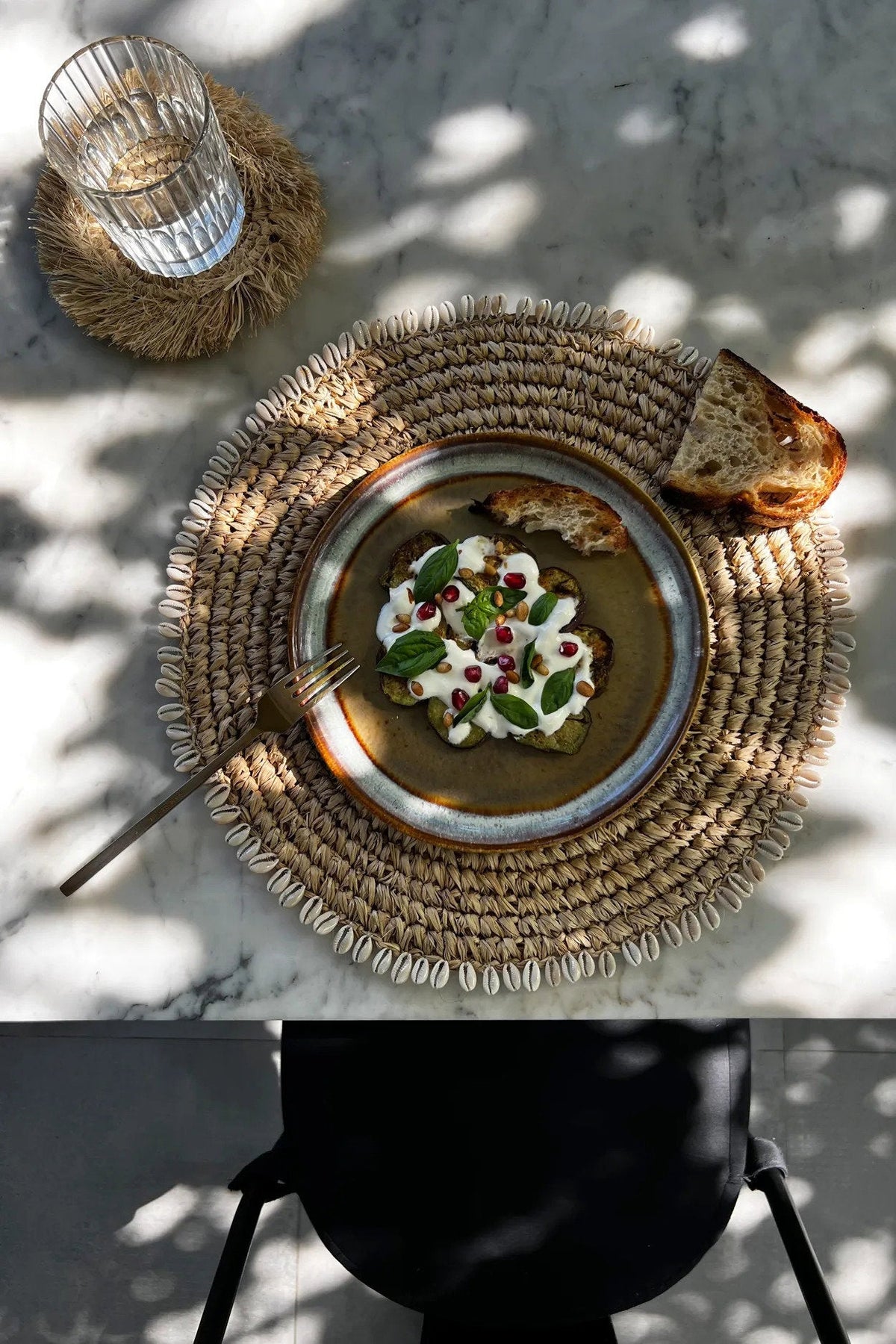 Bazar Bizar Raffia Placemat Shell Pan Naturel Ø38 cm