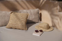 Bazar Bizar Raffia Kussenhoes Flowers Naturel 40 x 40 cm