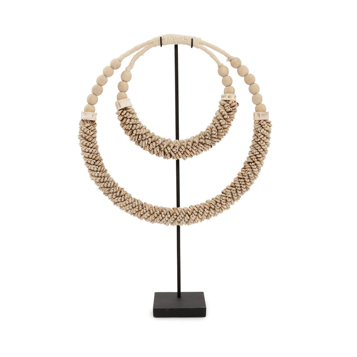 Bazar Bizar Schelp Sculptuur Double Necklace Shell On Stand Naturel 35 x 10 x 55 cm