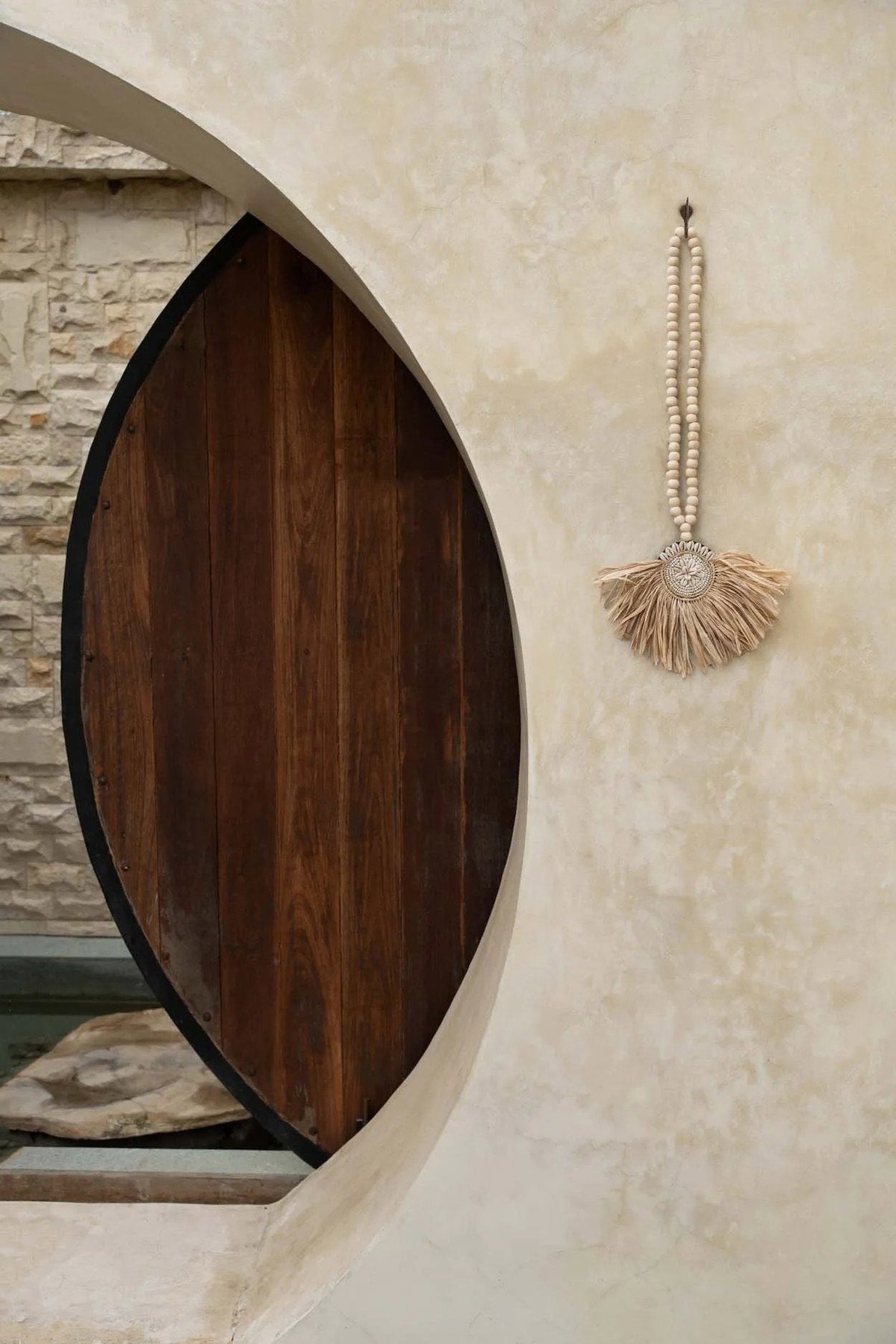 Bazar Bizar Raffia Wanddecoratie Tajoe Naturel 39 x 73 cm