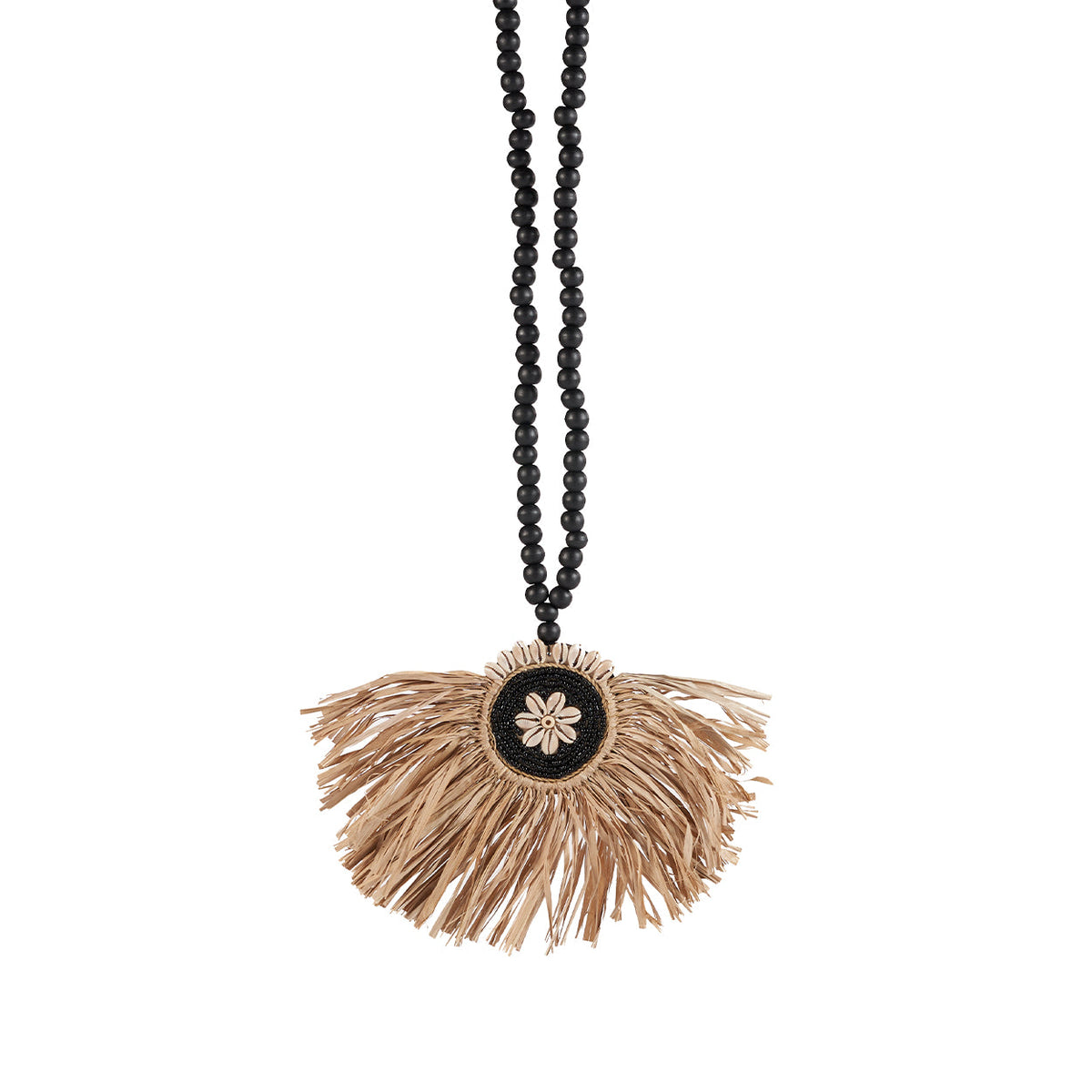 Bazar Bizar Raffia Wanddecoratie Crown Naturel/Zwart 30 x 70 cm