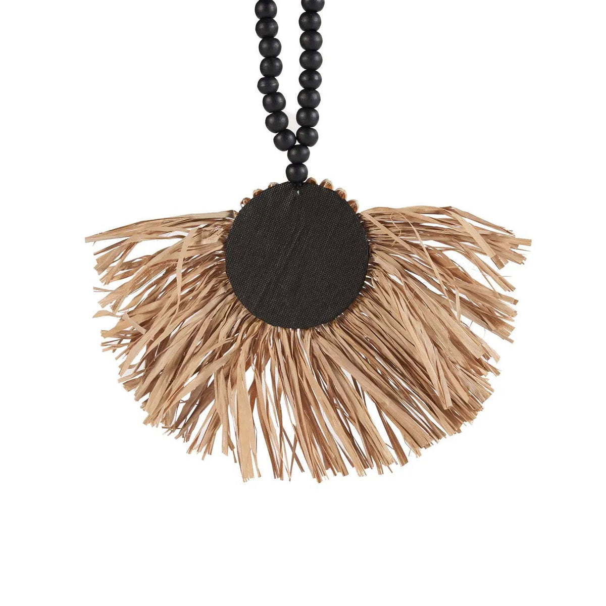 Bazar Bizar Raffia Wanddecoratie Crown Naturel/Zwart 30 x 70 cm