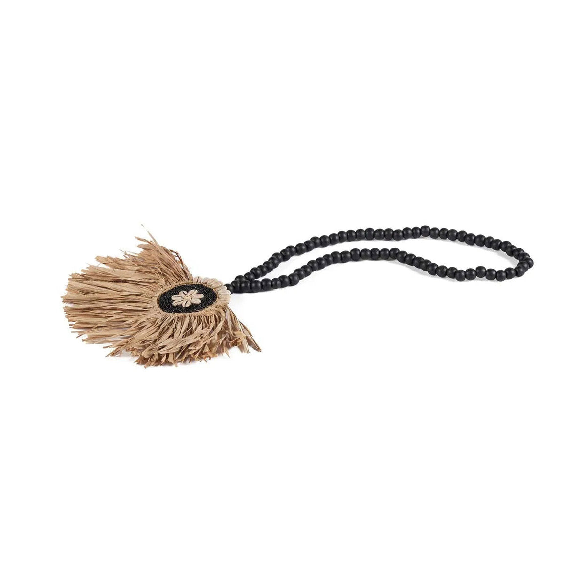Bazar Bizar Raffia Wanddecoratie Crown Naturel/Zwart 30 x 70 cm