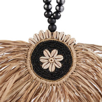 Bazar Bizar Raffia Wanddecoratie Crown Naturel/Zwart 30 x 70 cm