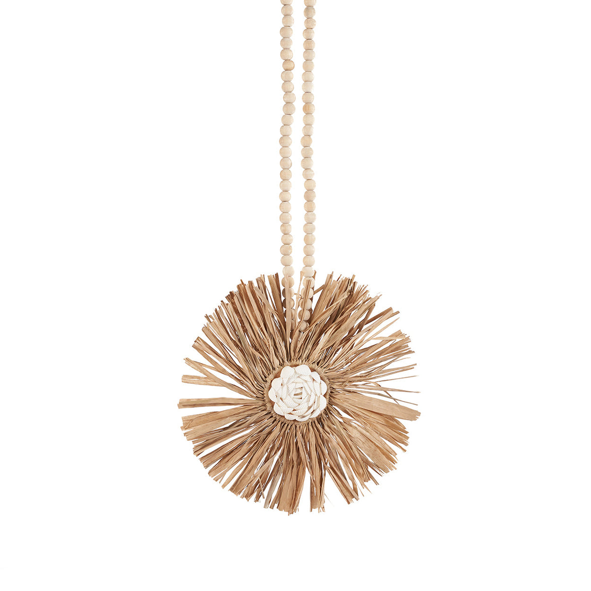 Bazar Bizar Raffia Wanddecoratie Flower Naturel 38 x 74 cm
