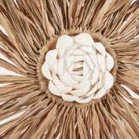 Bazar Bizar Raffia Wanddecoratie Flower Naturel 38 x 74 cm