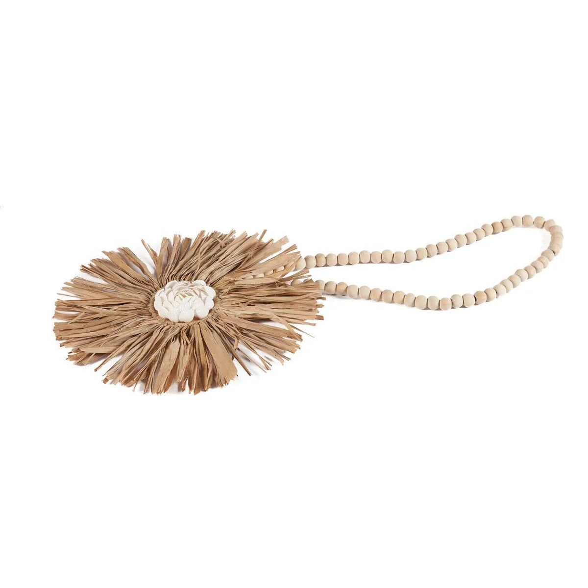 Bazar Bizar Raffia Wanddecoratie Flower Naturel 38 x 74 cm